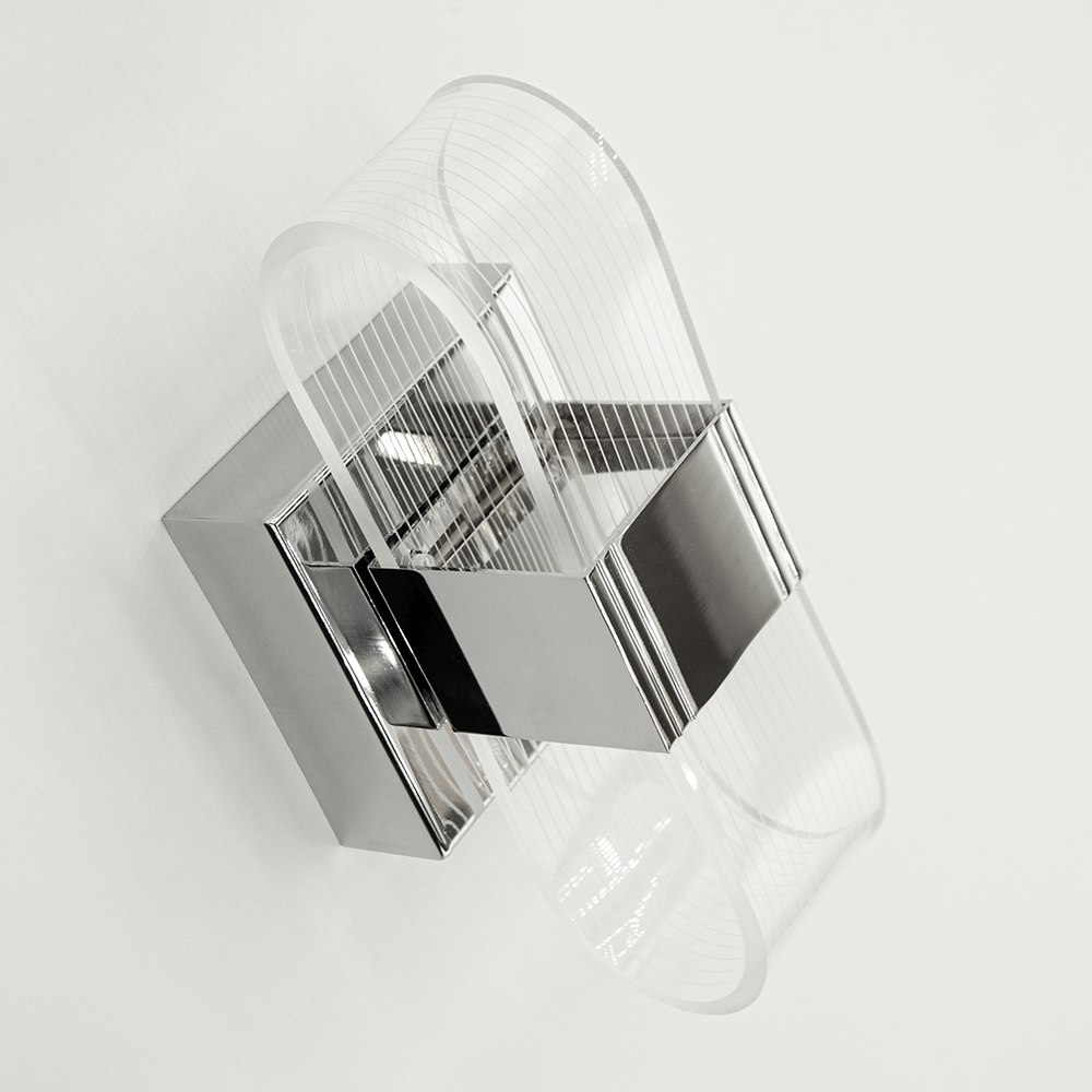 Світильник світлодіодний настінний, бра LUMINARIA LUMIERA SQUARE 12W S ON/OFF CHROME/CLEAR 220V IP20 - Зображення 7