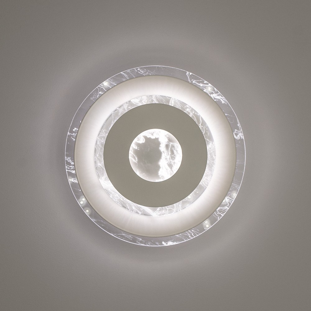 Світильник світлодіодний настінний, бра LUMINARIA SIENA 18W R200 ON/OFF WHITE/CLEAR 220V IP20 - Зображення 3