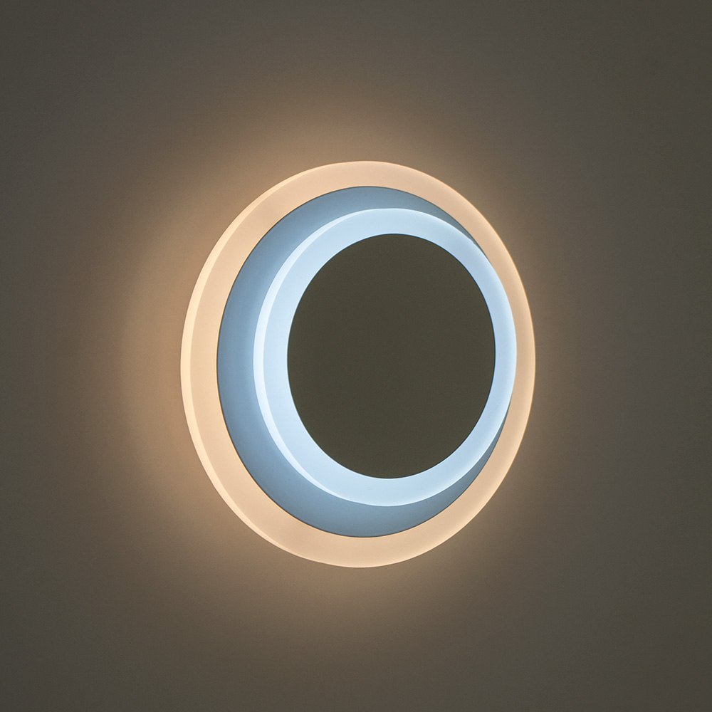 Світильник світлодіодний настінний, бра LUMINARIA GEOMETRIA ROUND 12W R185 WHITE 220V IP20 - Зображення 2