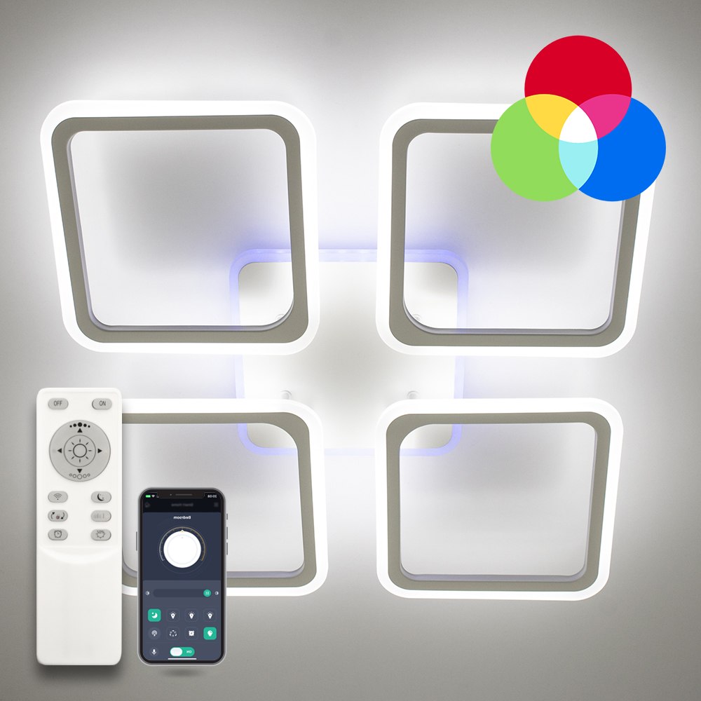 Світильник світлодіодний стельовий LUMINARIA LOOK RGB 120W 4Q WHITE/OPAL