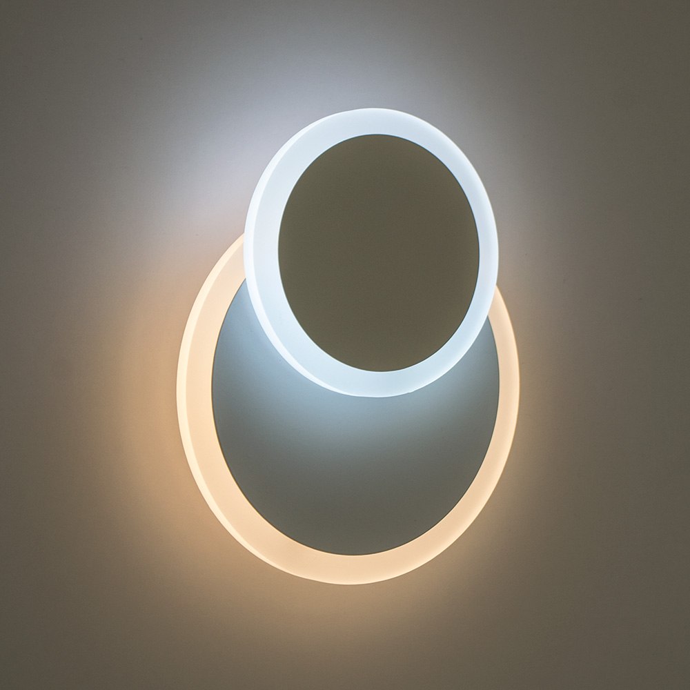 Світильник світлодіодний настінний, бра LUMINARIA GEOMETRIA ROUND 12W R185 WHITE 220V IP20