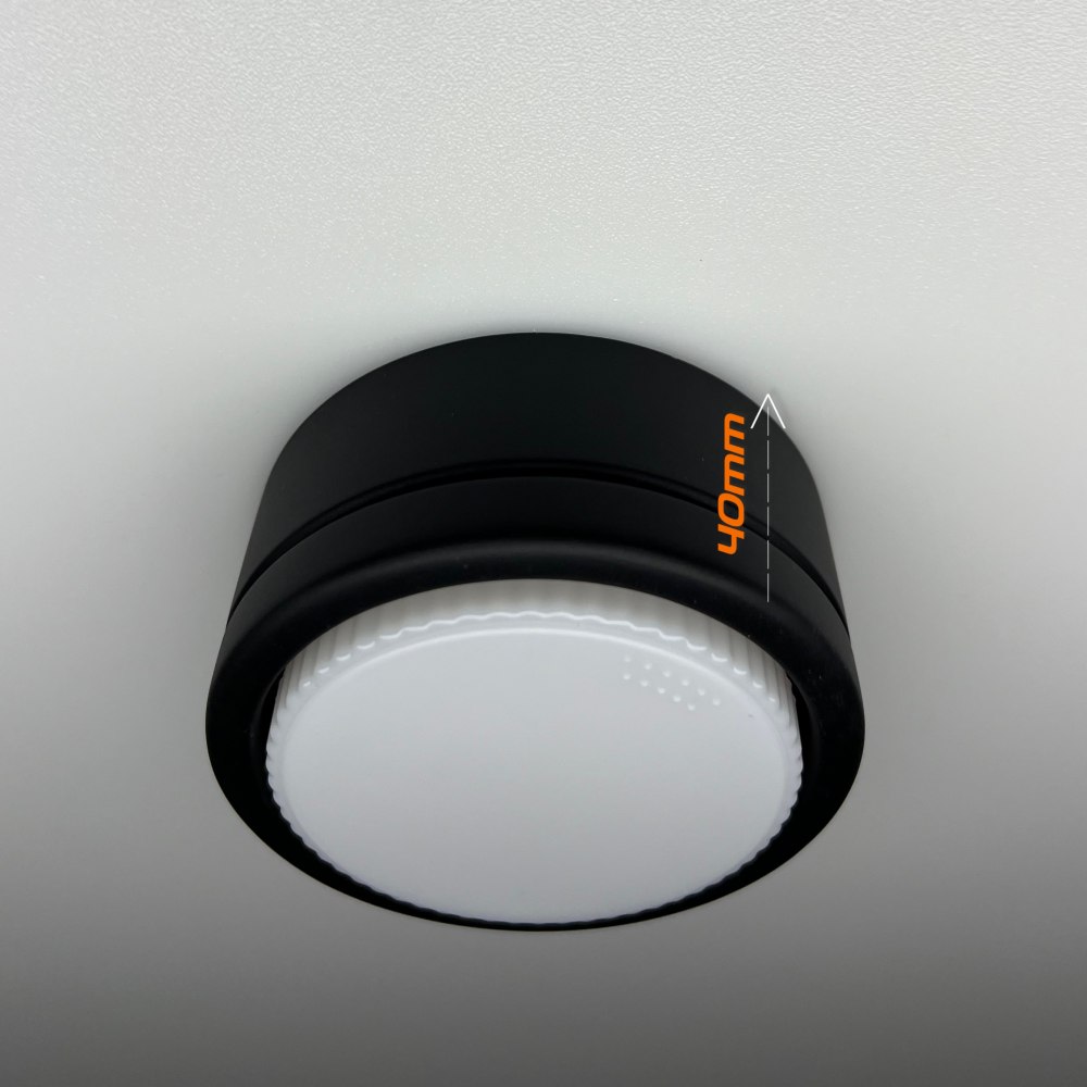 Світильник точковий вбудовуваний LUMINARIA VEGAS R2407 BK GX53 220V 92х40мм (Чорний) - Зображення 2