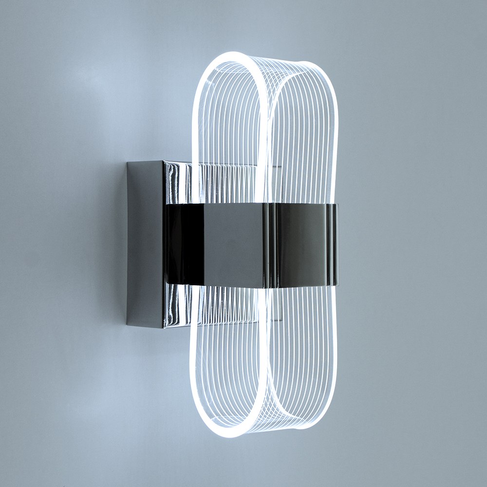 Світильник світлодіодний настінний, бра LUMINARIA LUMIERA SQUARE 12W S ON/OFF CHROME/CLEAR 220V IP20 - Зображення 3