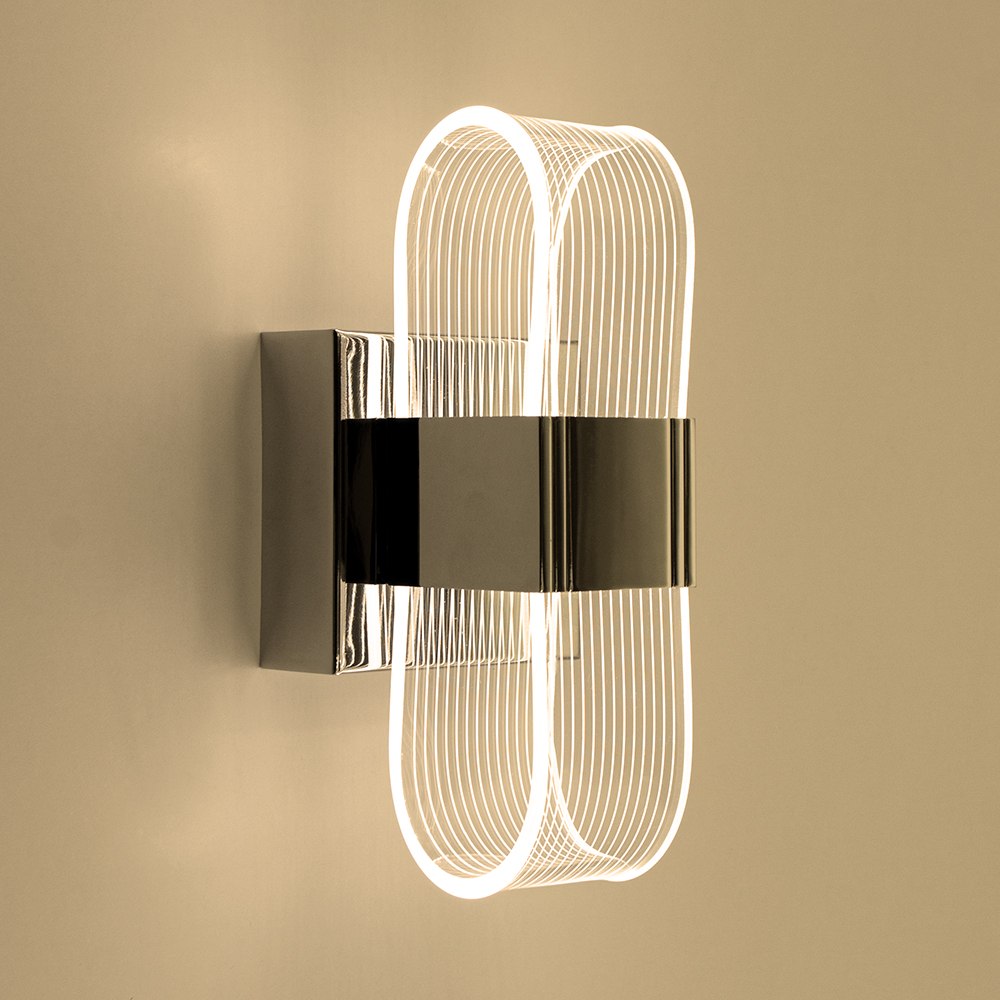 Світильник світлодіодний настінний, бра LUMINARIA LUMIERA SQUARE 12W S ON/OFF CHROME/CLEAR 220V IP20 - Зображення 2