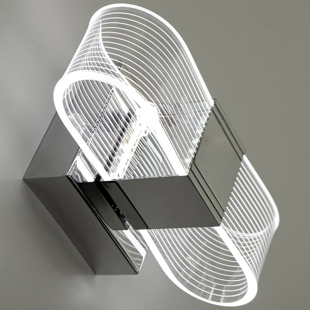 Світильник світлодіодний настінний, бра LUMINARIA LUMIERA SQUARE 12W S ON/OFF CHROME/CLEAR 220V IP20 - Зображення 4