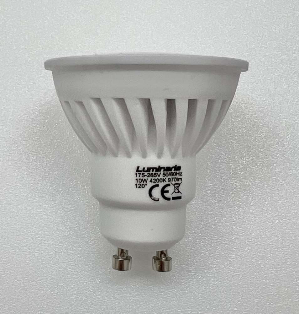 Лампа світлодіодна LED LUMINARIA CERAMIC GU10 10W 4200K 120° (нейтральний білий) - Зображення 3