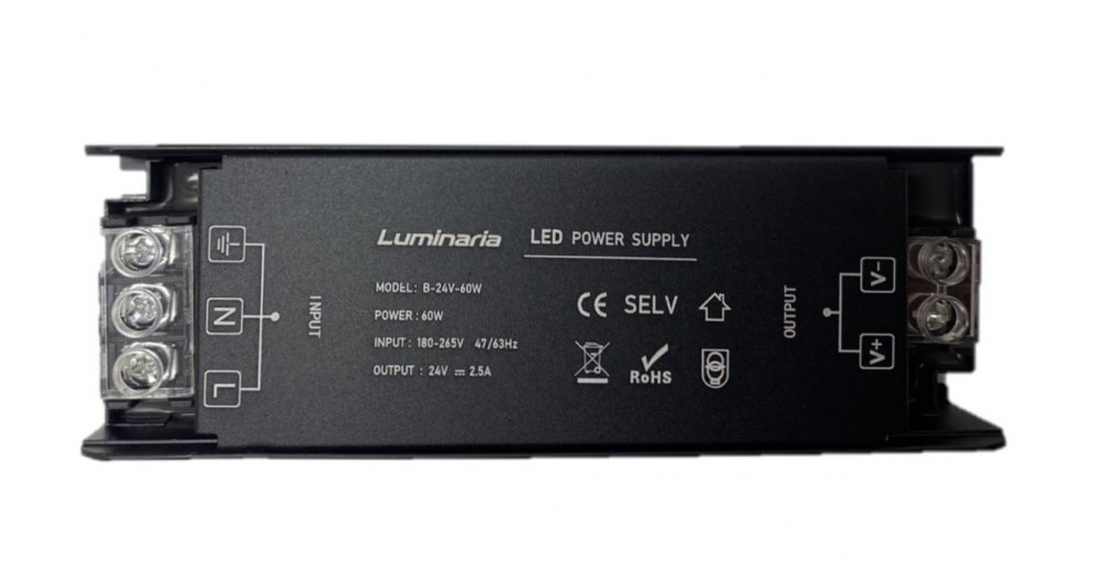 Перетворювач напруги LUMINARIA B-24V-60W 150х50х28 IP20 - Зображення 3
