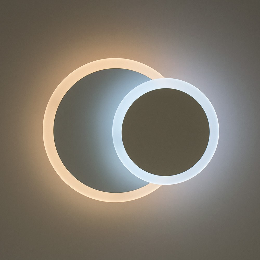 Світильник світлодіодний настінний, бра LUMINARIA GEOMETRIA ROUND 12W R185 WHITE 220V IP20 - Зображення 4