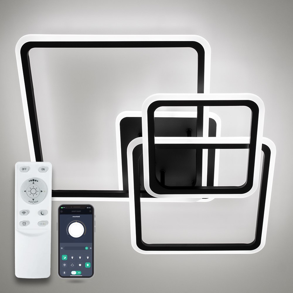 Світильник світлодіодний стельовий LUMINARIA SONNE 90W 4S APP BLACK