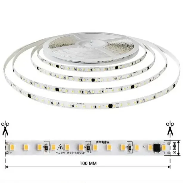 Світлодіодна стрічка BIOM Professional BPS-G3-20-220-2835-120-NW-44 220В IP44 нейтральний білий, 1 - Зображення 2