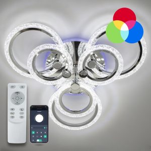 Світильник світлодіодний стельовий LUMINARIA LILY RGB 100W 7R APP CHROME/ICE
