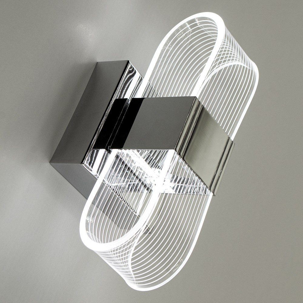 Світильник світлодіодний настінний, бра LUMINARIA LUMIERA SQUARE 12W S ON/OFF CHROME/CLEAR 220V IP20 - Зображення 6