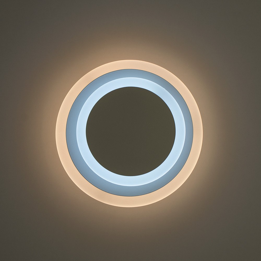 Світильник світлодіодний настінний, бра LUMINARIA GEOMETRIA ROUND 12W R185 WHITE 220V IP20 - Зображення 5