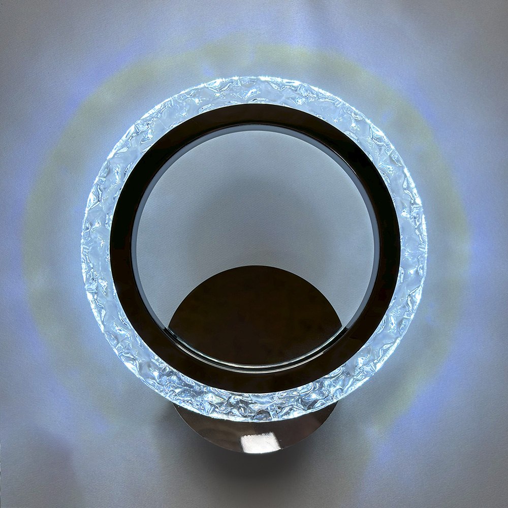 Світильник світлодіодний настінний, бра LUMINARIA EUROPA 12W R220 ON/OFF CHROME/ICE 220V IP20 - Зображення 4