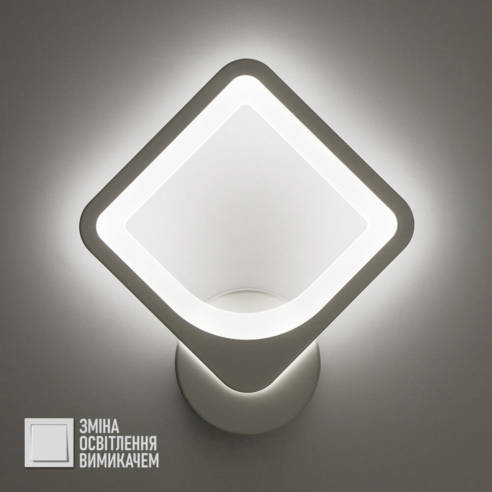 Світильник світлодіодний настінний, бра LUMINARIA TETRA 24W S250 ON/OFF WHITE 220V IP20