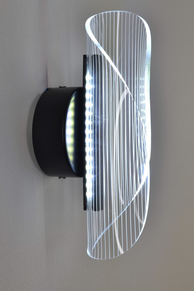 Світильник світлодіодний настінний, бра LUMINARIA LUMIERA 10W I-ON/OFF BLACK/CLEAR 220V IP20 - Зображення 5