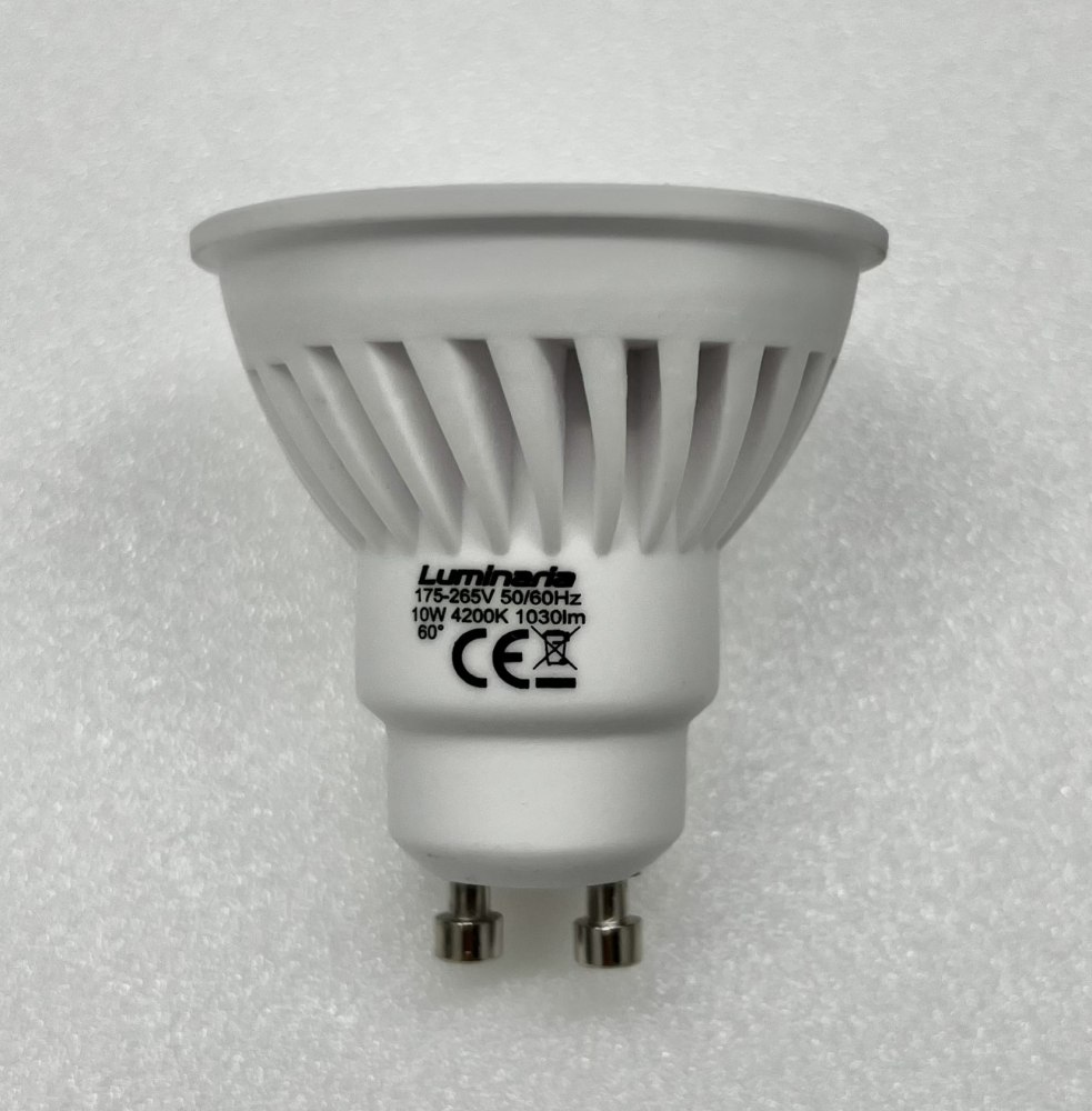 Лампа світлодіодна LED LUMINARIA CERAMIC GU10 10W 4200K 60°(нейтральний білий) - Зображення 2