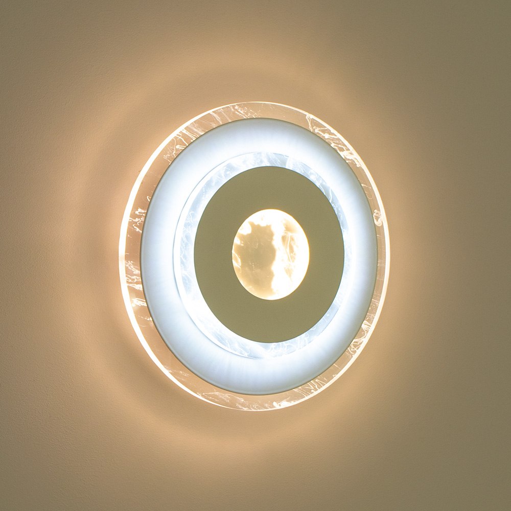 Світильник світлодіодний настінний, бра LUMINARIA SIENA 18W R200 ON/OFF WHITE/CLEAR 220V IP20 - Зображення 4