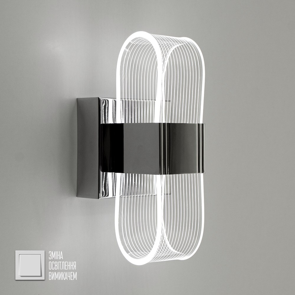 Світильник світлодіодний настінний, бра LUMINARIA LUMIERA SQUARE 12W S ON/OFF CHROME/CLEAR 220V IP20