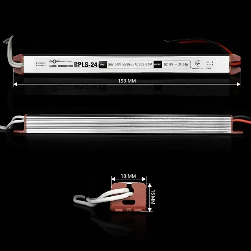 Блок живлення BIOM Professional DC12 24W BPLS-24-12 2А stick - Зображення 2
