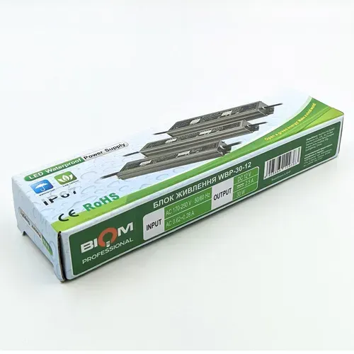 Блок живлення BIOM Professional DC12 30W WBP-30-12 2,5А герметичний - Зображення 2
