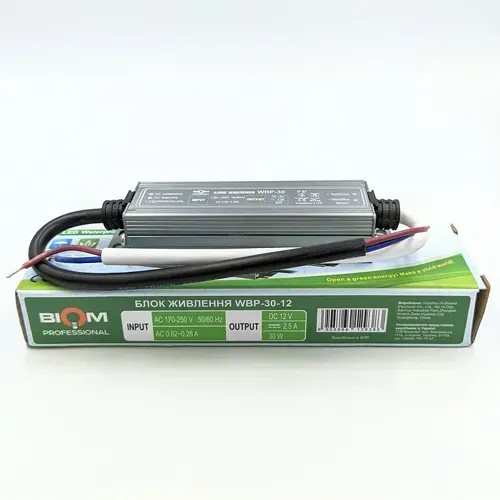 Блок живлення BIOM Professional DC12 30W WBP-30-12 2,5А герметичний - Зображення 4