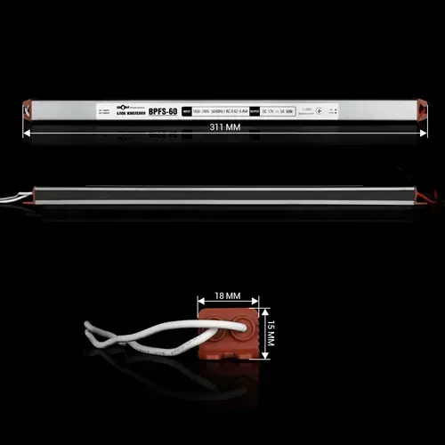 Блок живлення BIOM Professional DC12 60W BPFS-60-12 5А stick герметичний - Зображення 2