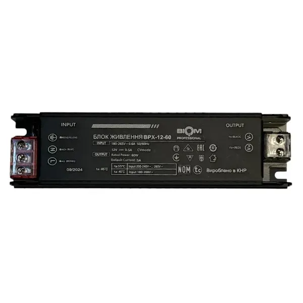 Блок живлення BIOM Professional DC12 60W BPX-12-60 5А - Зображення 2