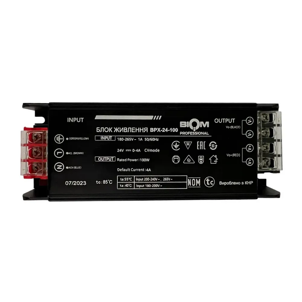 Блок живлення BIOM Professional DC24 100W BPX-24-100 4А - Зображення 2