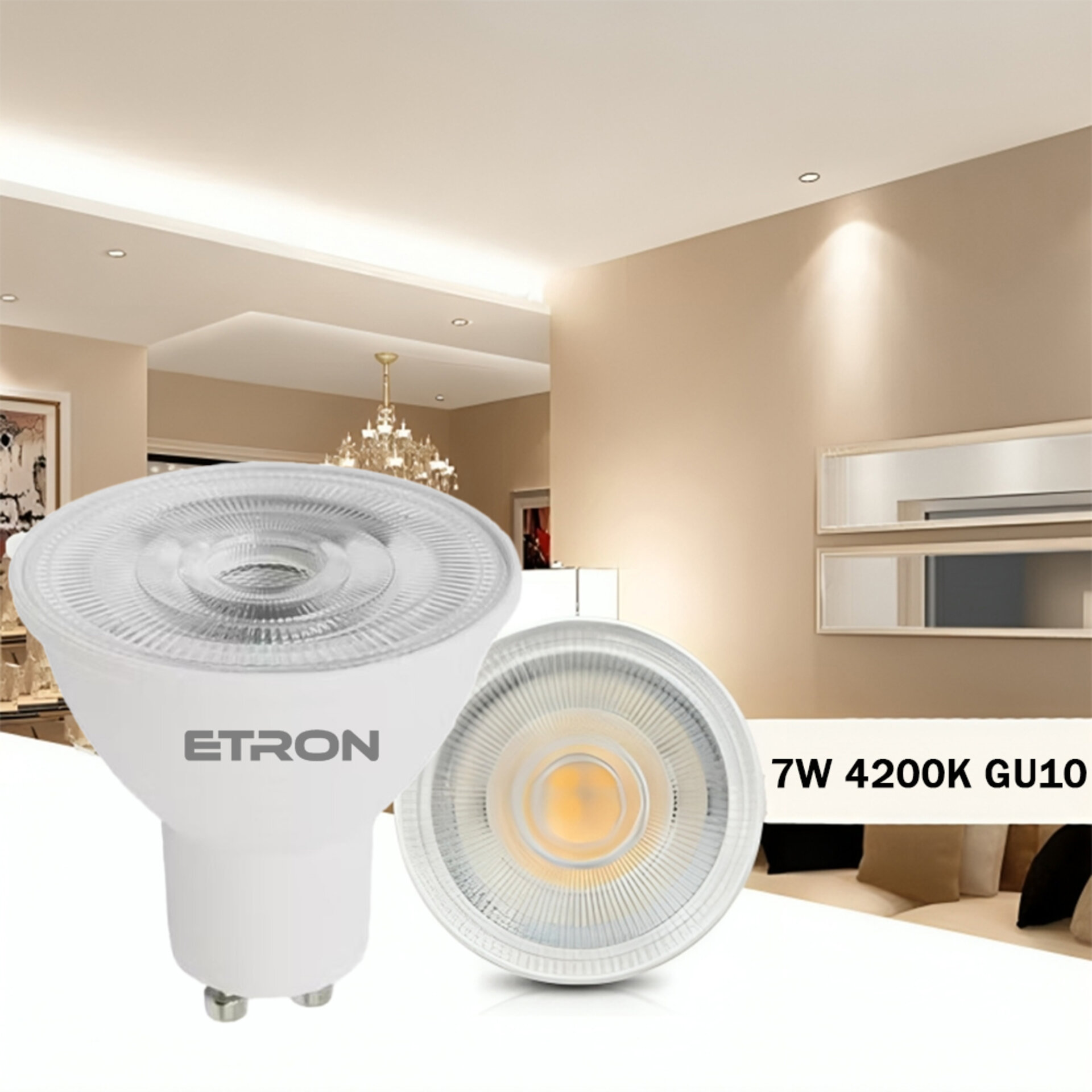 Світлодіодна LED лампа ETRON 1-ELP-856 MR16 7W 4200K 220V GU10 - Зображення 2