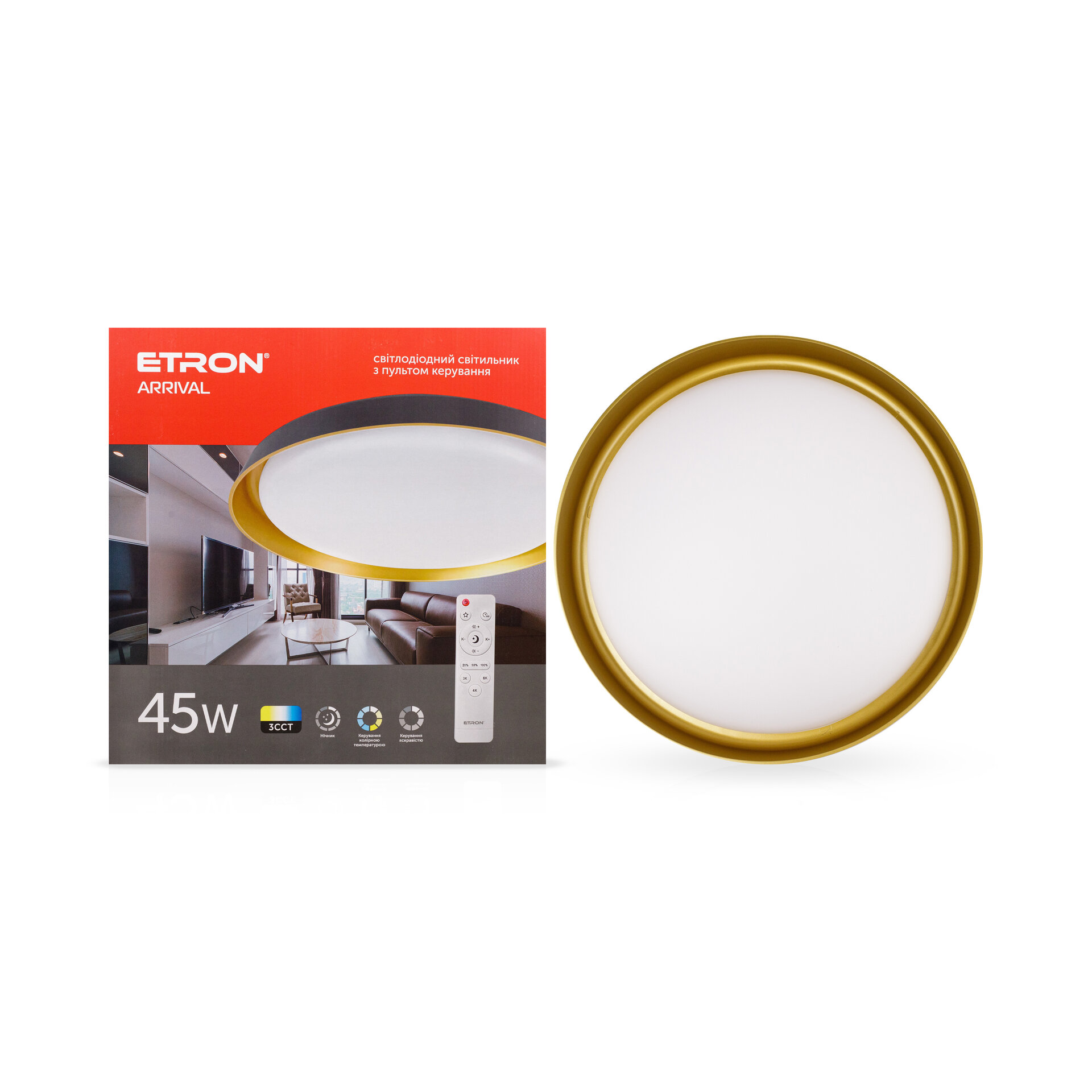 Світлодіодний світильник Smart ARRIVAL 1-ESP-2001 45W Gold&Black IP20 ETRON