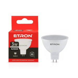 Світлодіодна LED лампа ETRON 3W MR16 4200K 220V GU5.3 денне світло 1-ELP-064