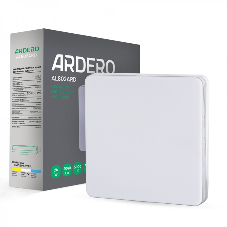 Світлодіодний накладний світильник Ardero AL802ARD 24Вт 5000K білий - Зображення 3
