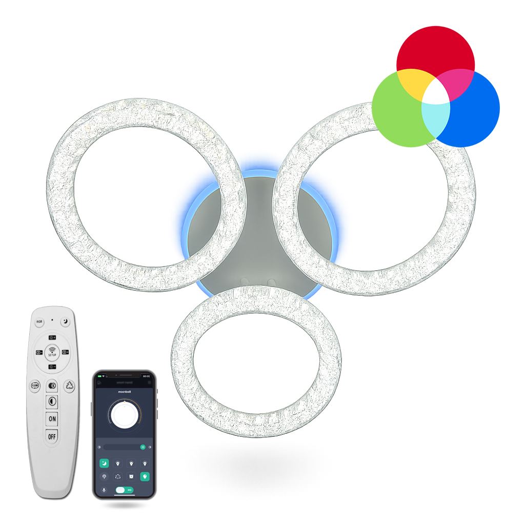 Світильник LED стельовий LUMINARIA ICEBERG ROUND RGB 60W 3R WHITE/ICE (з пультом)
