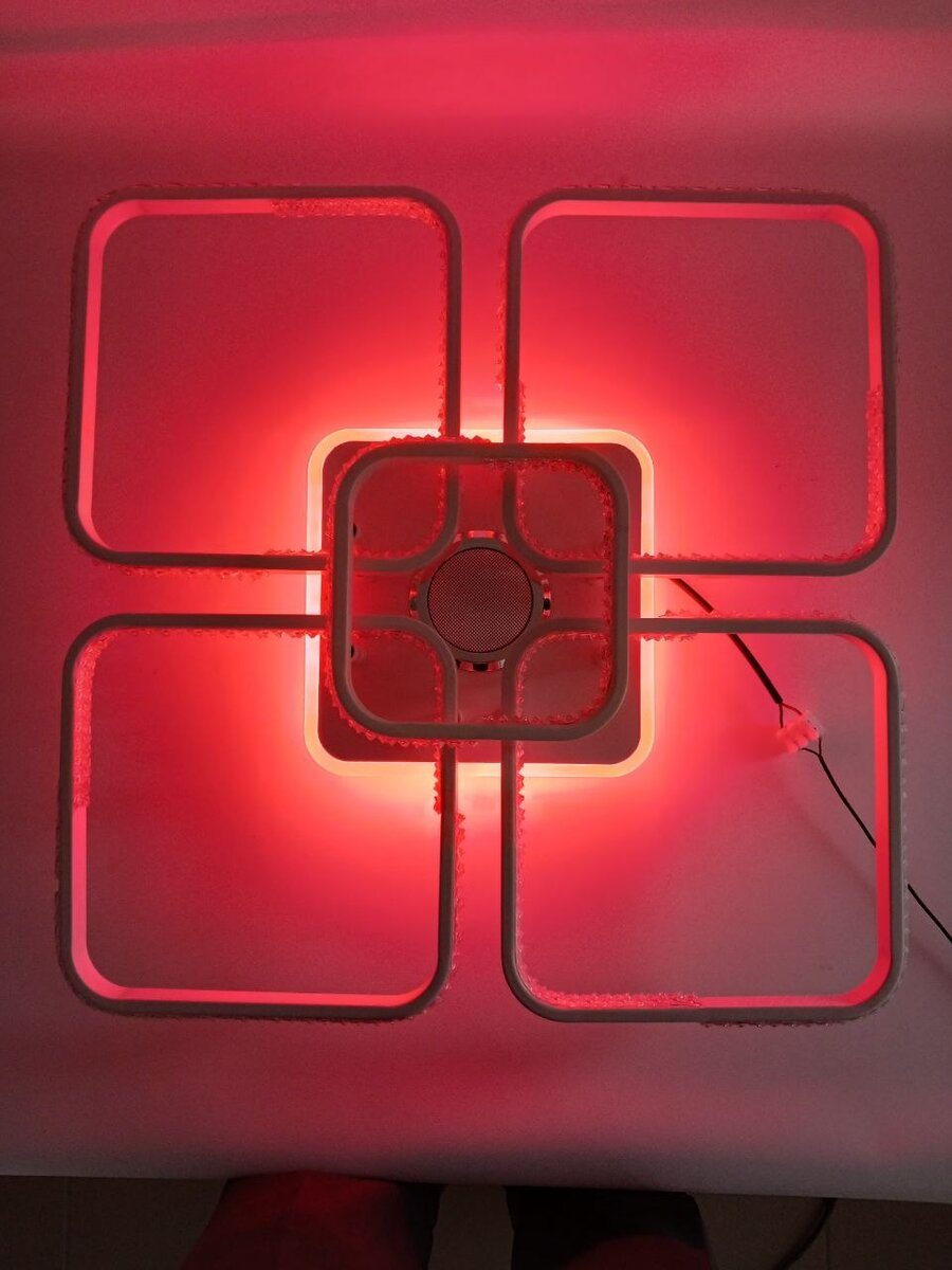 Люстра стельова світлодіодна з музичною колонкою та RGB підсвіткою VALESO YZD1271 Біла - Зображення 8