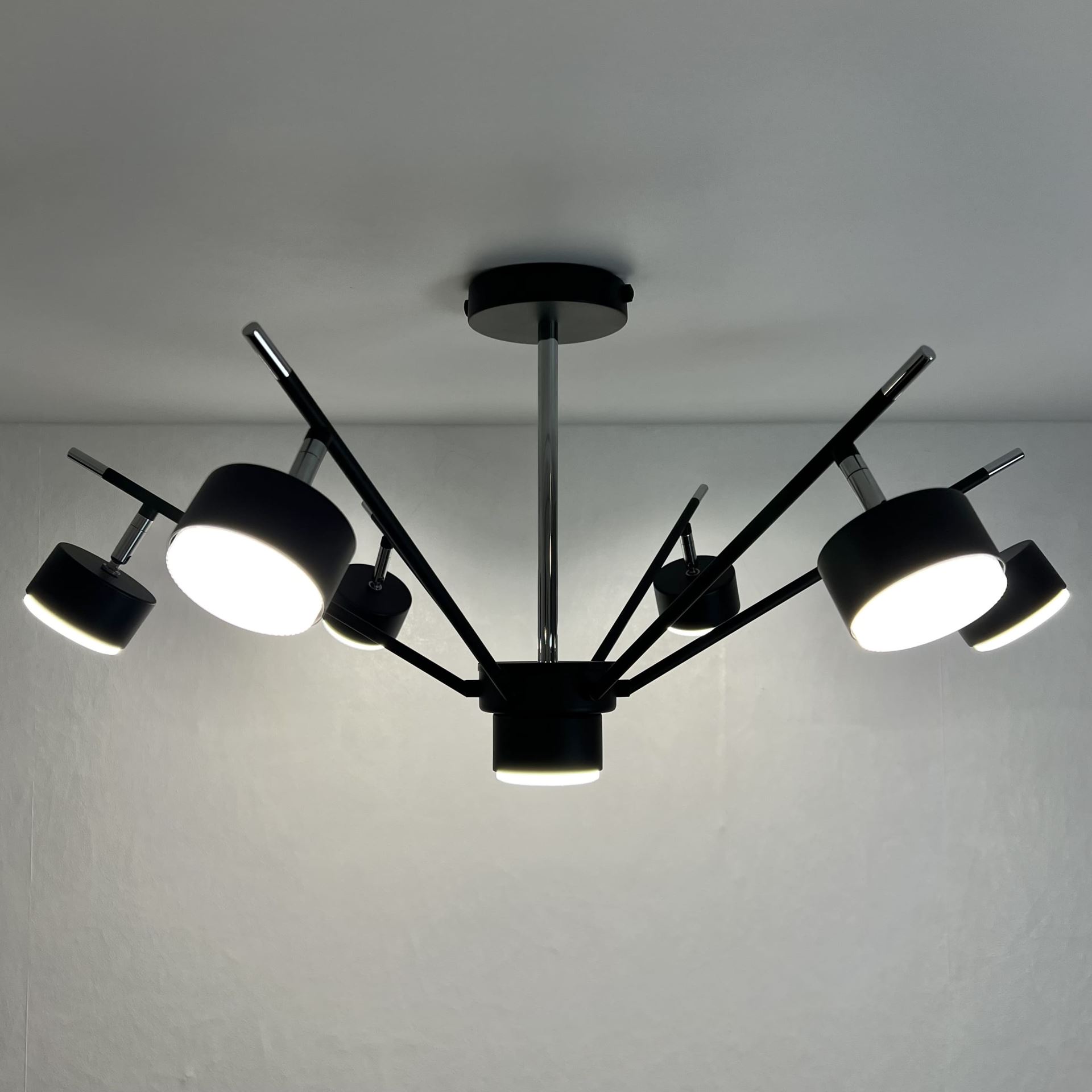Світильник стельовий LUMINARIA MARY 7xGX53 BLACK/CHROME - Зображення 3