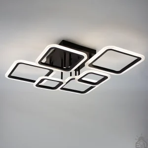 Керована світлодіодна люстра OVAL 75 Bт 6S 810x600x175 мм Чорна 10596