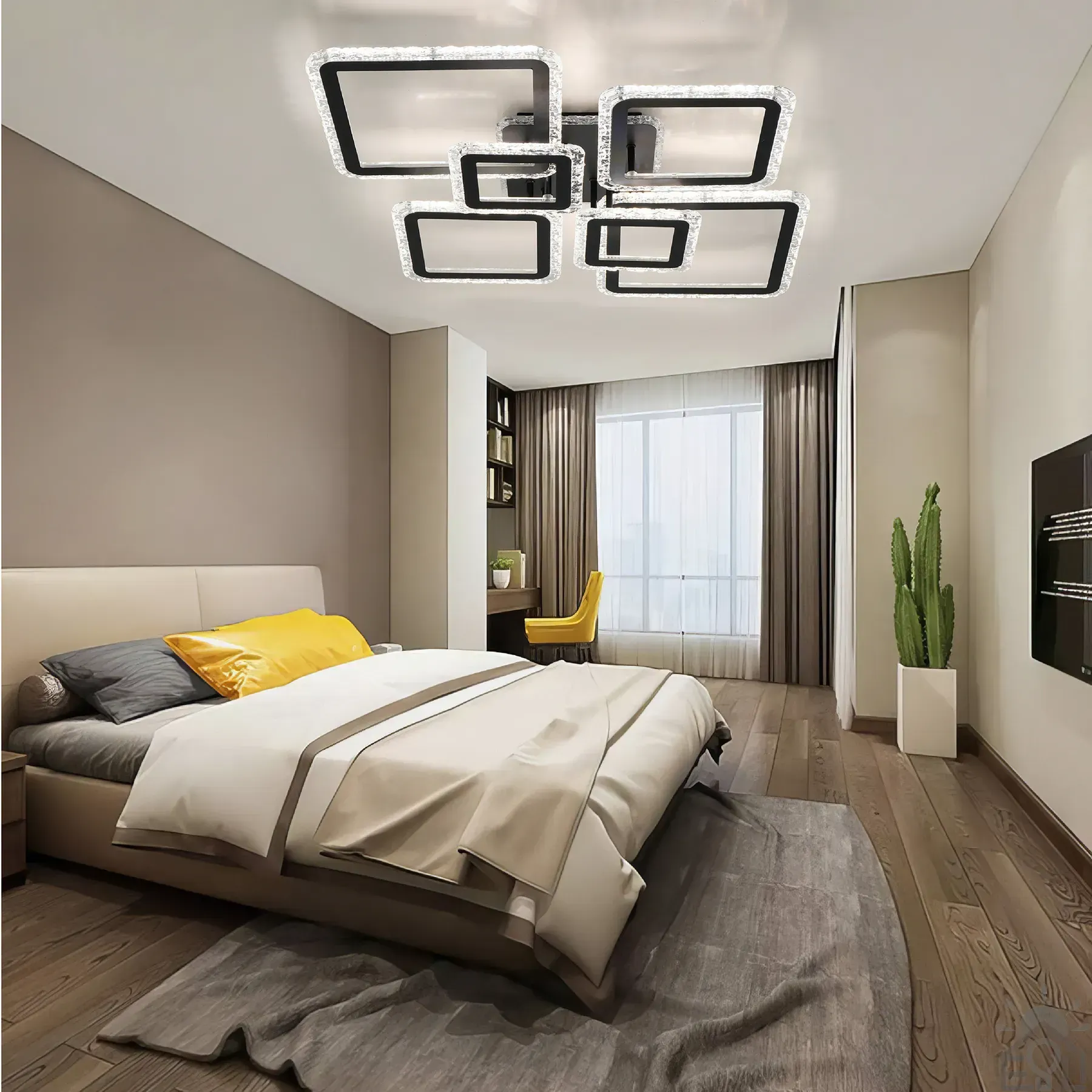Смарт люстра керована світлодіодна OVAL ICE RGB 7S 120 Вт SMART 960x750x110 мм Чорна 10481 - Зображення 6