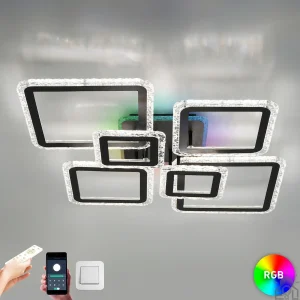 Смарт люстра керована світлодіодна OVAL ICE RGB 7S 120 Вт SMART 960x750x110 мм Чорна 10481