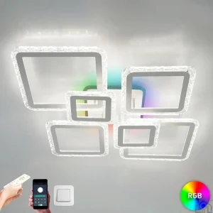 Смарт люстра керована світлодіодна OVAL ICE RGB 7S 120 Вт SMART 960x750x110 мм Біла 10482