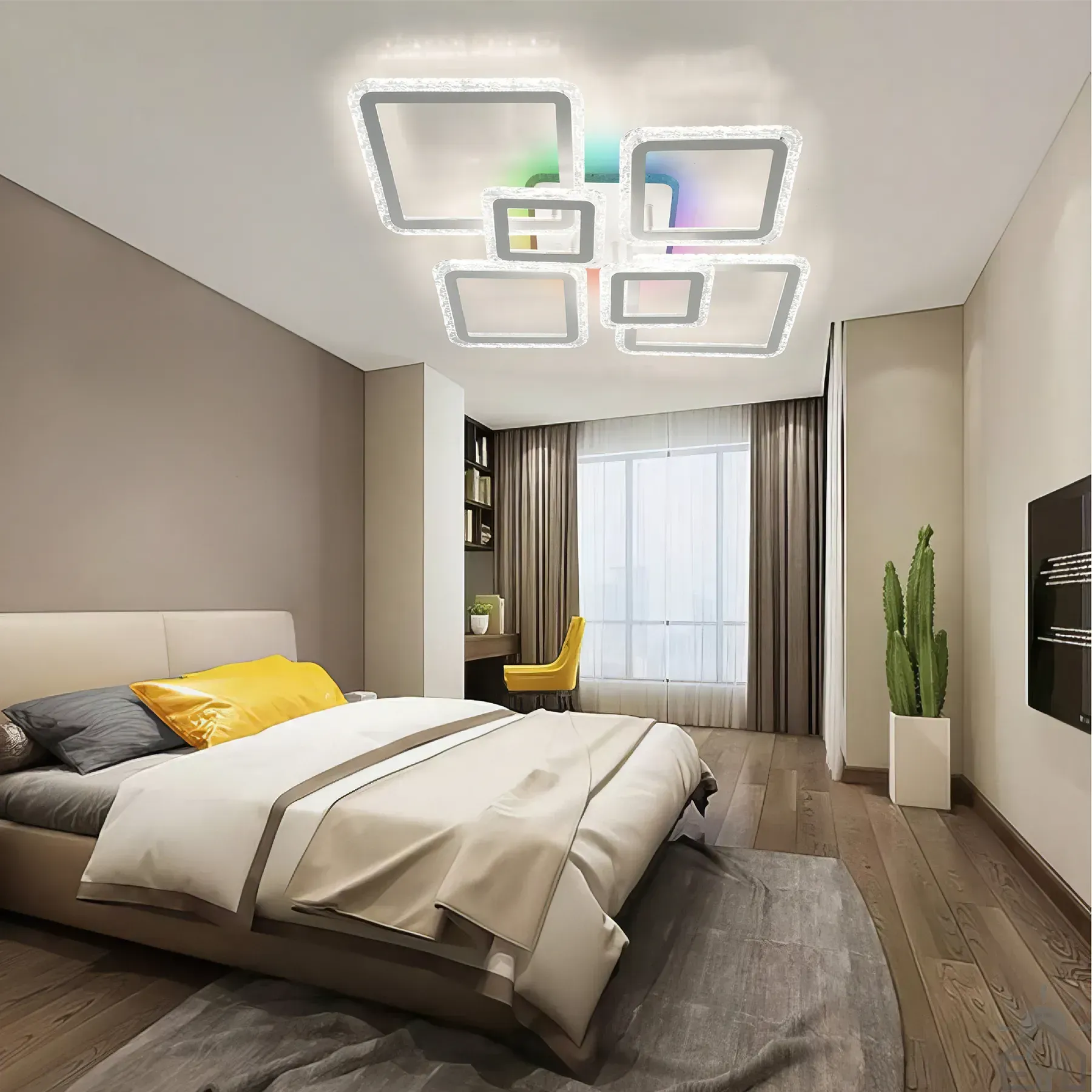 Смарт люстра керована світлодіодна OVAL ICE RGB 7S 120 Вт SMART 960x750x110 мм Біла 10482 - Зображення 6