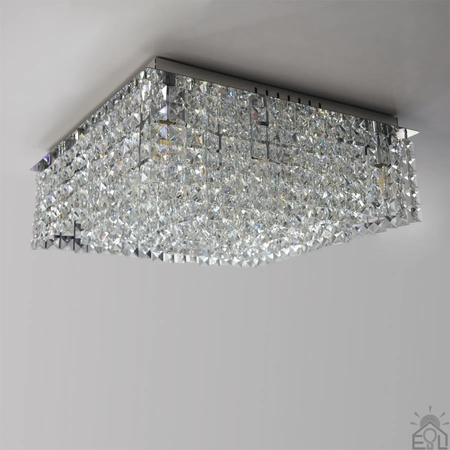 Люстра на 9 ламп ESLLSE KRYSTAL S E14 500x500x170 мм Хром 10668