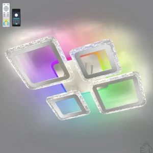 Смарт люстра керована світлодіодна OVAL ICE RGB 5S 75 Вт 725x500x93 мм Біла 10303