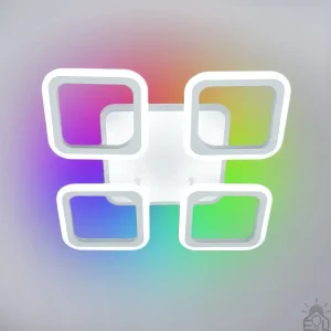 Смарт люстра керована світлодіодна ROOM RGB 5S 70 Вт SMART 385×385×75 мм Біла 10472