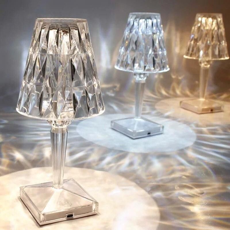 Світильник LED настільний акумуляторний LUMINARIA CRYSTAL 3W R ON/OFF CLEAR/WHITE (нічник) - Зображення 3