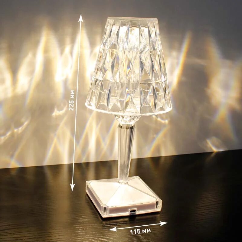 Світильник LED настільний акумуляторний LUMINARIA CRYSTAL 3W R ON/OFF CLEAR/WHITE (нічник) - Зображення 7